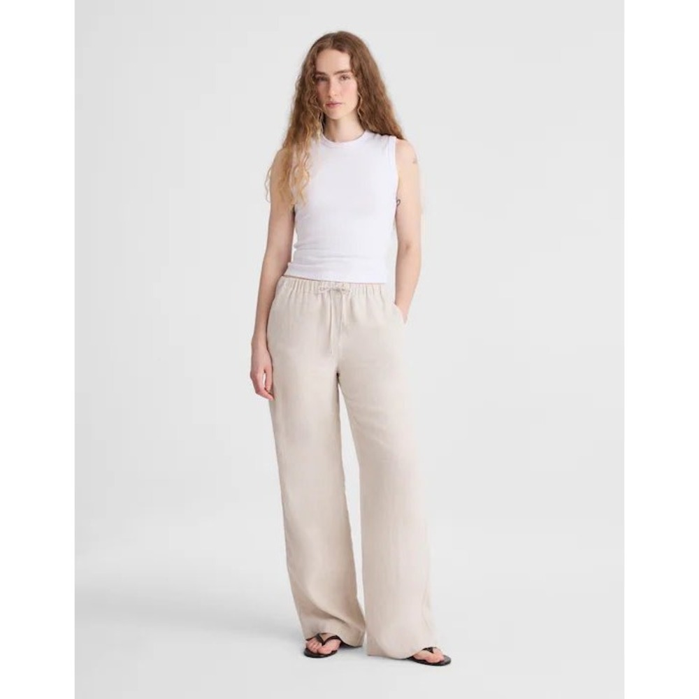 Madewell Short Pull-On Pants‎ in 100% Oat Beige NZ663 Women's Large Short NEW